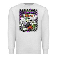 Oatmeal Heather halloween vibes Premium Sweatshirt - BarkalooDesign
