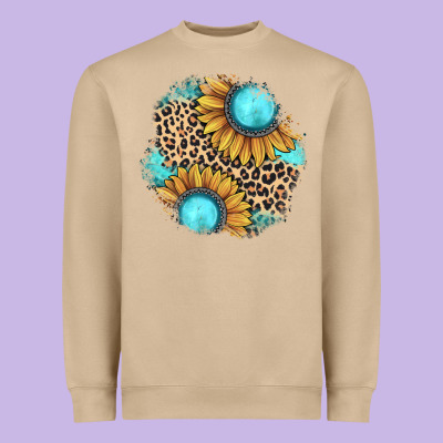 Gemstone Leopard Patch Heavyweight Sweatshirt Designed By Jahusdesignshop