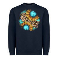 Navy gemstone leopard patch Heavyweight Sweatshirt - JahusDesignShop