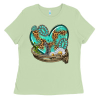 Matcha turquoise western heart with horseshoe Ladies Tee - texasbilliewilder