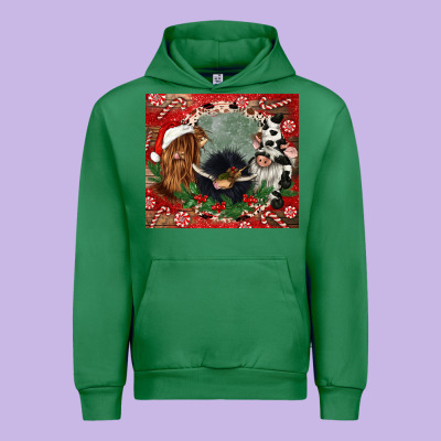 Christmas Heifer Cow  Gnomies Urban Hoodie Designed By Cowgirlartshop