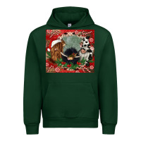 Forest Green christmas heifer cow  gnomies Urban Hoodie - CowGirlArtShop
