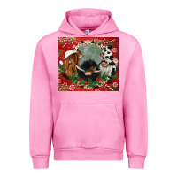 Fuchsia Pink christmas heifer cow  gnomies Urban Hoodie - CowGirlArtShop