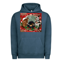 Pigment Midnight Navy christmas heifer cow  gnomies Urban Hoodie - CowGirlArtShop