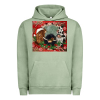 Pigment Oil Green christmas heifer cow  gnomies Urban Hoodie - CowGirlArtShop