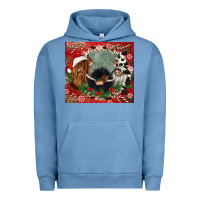 Pigment Pebble Blue christmas heifer cow  gnomies Urban Hoodie - CowGirlArtShop