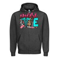 Charcoal Heather nurse life Zipper Hoodie - NancyCooperArtShop