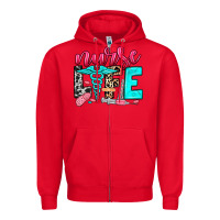 Red nurse life Zipper Hoodie - NancyCooperArtShop