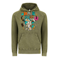 Vintage Olive bullskull hairstlist Vintage Hoodie - AdoDesignShop