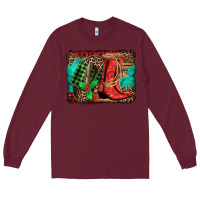 Burgundy country boots Christmas Long Sleeve Tee - Jasminsmagicworld
