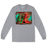 Heather Grey country boots Christmas Long Sleeve Tee - Jasminsmagicworld