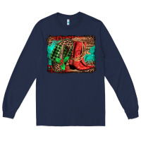 Navy country boots Christmas Long Sleeve Tee - Jasminsmagicworld