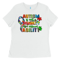 White autism is not a disability its a different ability Ladies Tee - Zillion Design Studio