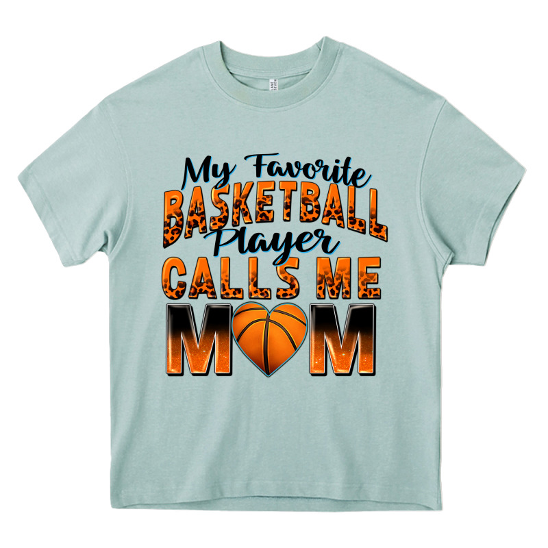 My Favorite Basketball Player Calls Me Mom Heavy Core Tee by Zillion Design Studio | Teevron