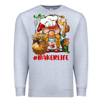 Heather Grey baker life gnome Premium Sweatshirt - BarkalooDesign