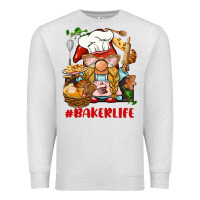 Oatmeal Heather baker life gnome Premium Sweatshirt - BarkalooDesign