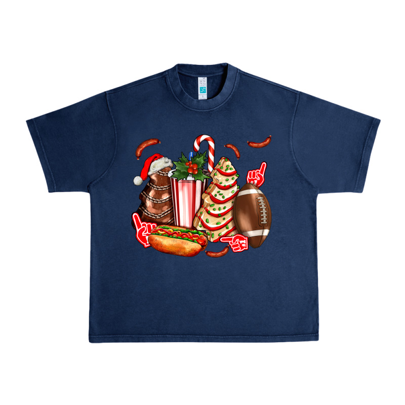 Christmas Tree Cake American Football  Ball And Hot Dogs Ado Urban Heavy Tee by AdoDesignShop | Teevron