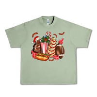 Oil Green Christmas tree cake American football  ball and hot dogs ado Urban Heavy Tee - AdoDesignShop