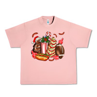 Salmon Christmas tree cake American football  ball and hot dogs ado Urban Heavy Tee - AdoDesignShop