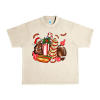 Sandshell Christmas tree cake American football  ball and hot dogs ado Urban Heavy Tee - AdoDesignShop
