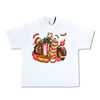 White Christmas tree cake American football  ball and hot dogs ado Urban Heavy Tee - AdoDesignShop
