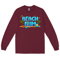 Burgundy beach bum Long Sleeve Tee - JahusDesignShop