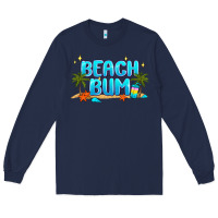 Navy beach bum Long Sleeve Tee - JahusDesignShop