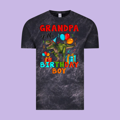 Grandpa Of The Birthday Boy T Rex Vintage Tee Designed By Artiststas