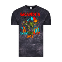 Cloud Black grandpa of the birthday boy t rex Vintage Tee - Artiststas