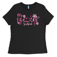 Black It's Freezin Season Pink Christmas Ladies Tee - RanaPortraitStore