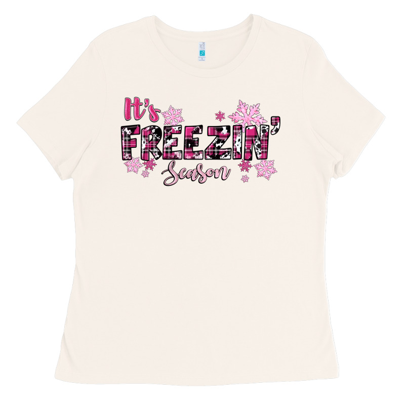 It's Freezin Season Pink Christmas Ladies Tee by RanaPortraitStore | Teevron
