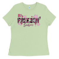 Matcha It's Freezin Season Pink Christmas Ladies Tee - RanaPortraitStore