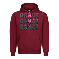 Burgundy dance dance dance with lightning bolt Zipper Hoodie - MaliasSmallBusiness