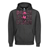Charcoal Heather dance dance dance with lightning bolt Zipper Hoodie - MaliasSmallBusiness