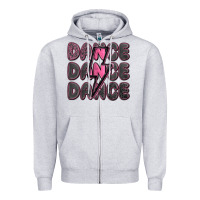 Heather Grey dance dance dance with lightning bolt Zipper Hoodie - MaliasSmallBusiness