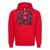 Red dance dance dance with lightning bolt Zipper Hoodie - MaliasSmallBusiness