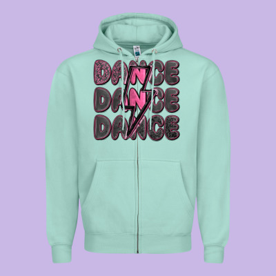 Dance Dance Dance With Lightning Bolt Zipper Hoodie Designed By Maliassmallbusiness