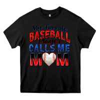 Black my favorite baseball player calls me mom Heavy Core Tee - Zillion Design Studio