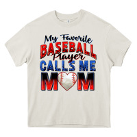 Cream my favorite baseball player calls me mom Heavy Core Tee - Zillion Design Studio