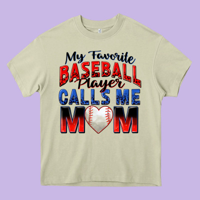My Favorite Baseball Player Calls Me Mom Heavy Core Tee Designed By Zillion Design Studio