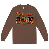 Chestnut American Flag Firefighter Son Long Sleeve Tee - LillyAllenDesigns