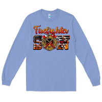 Colony Blue American Flag Firefighter Son Long Sleeve Tee - LillyAllenDesigns