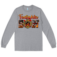 American Flag Firefighter Son Long Sleeve Tee | Teevron