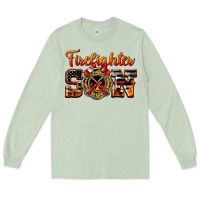 Matcha American Flag Firefighter Son Long Sleeve Tee - LillyAllenDesigns