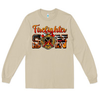 Mushroom American Flag Firefighter Son Long Sleeve Tee - LillyAllenDesigns