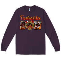 Plum American Flag Firefighter Son Long Sleeve Tee - LillyAllenDesigns