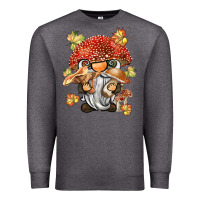 Charcoal Heather mushroom gnome Premium Sweatshirt - BarkalooDesign