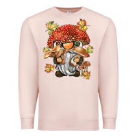 Pale Pink mushroom gnome Premium Sweatshirt - BarkalooDesign