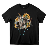 Black Boho wolf skull Heavy Core Tee - RanaPortraitStore