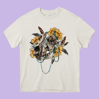 Heavy Core Tee Boho wolf skull